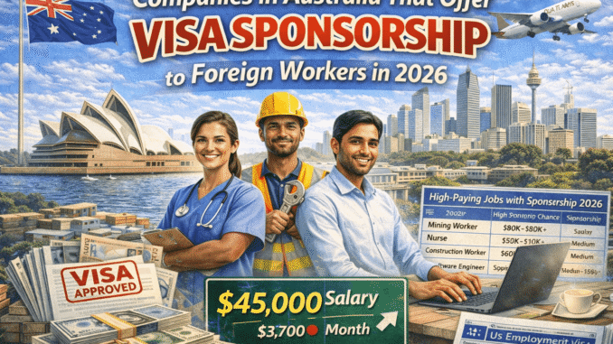 Companies in Australia that offer visa sponsorship