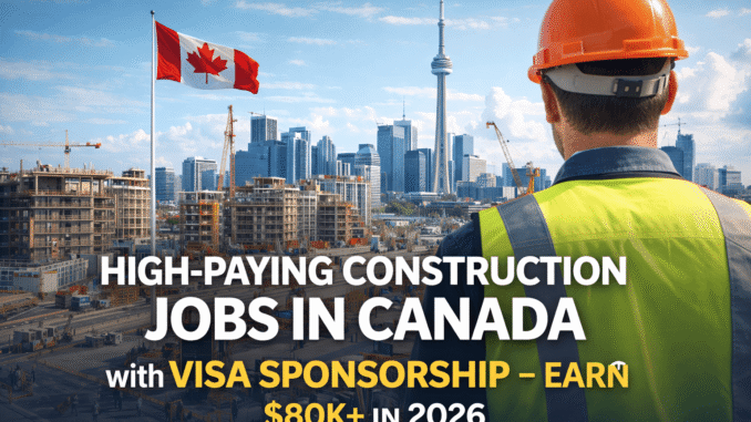 Construction Jobs in Canada with Visa Sponsorship