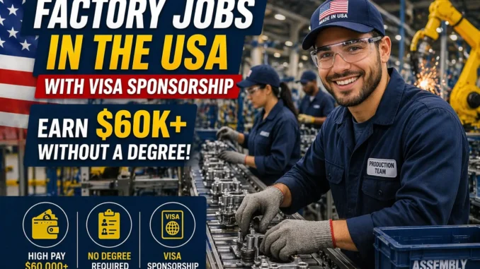 FACTORY JOBS IN THE USA WITH VISA SPONSORSHIP