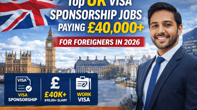 top UK visa sponsorship jobs paying £40,000+